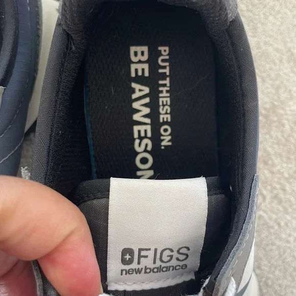 Awesome New Balance x FIGS Limited Edition Gray Ombre and White Suede Sneakers - Picture 5 of 10